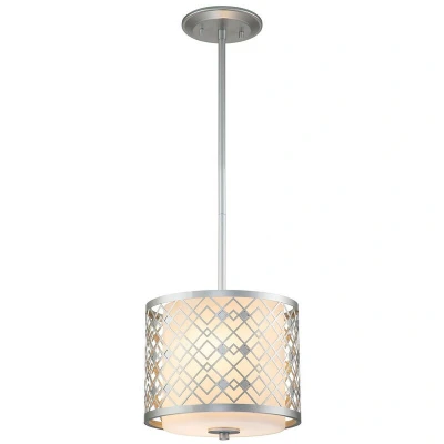 Image of Ziggy Cylindrical Pendant Ceiling Light, Lacquered Silver