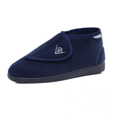 Image of DUNLOP Men&#039;s Touch Fastening Adjustable Comfort Slippers Sizes 6 12 (Navy Bllu, UK Footwear Size System, Adult, Men, Numeric, Medium, 9)