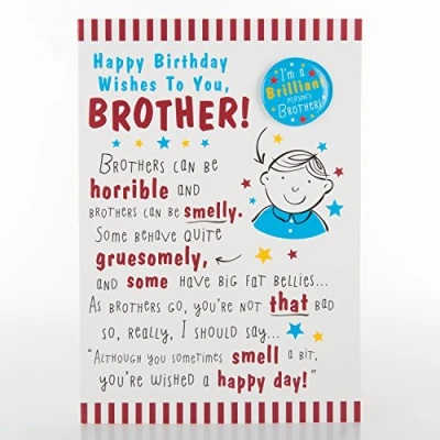 Image of Hallmark Brother Birthday Card &quot;with Badge&quot; Medium