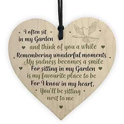 Image of RED OCEAN Hanging Memorial Gift For Mum Nan Novelty Garden Shed Signs Summerhouse Plaque