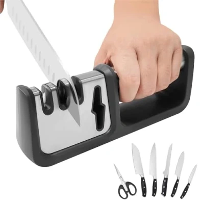 Image of WSRY Home Knife Sharpener for Kitchen Knives,Professional 4 in 1 Knives Sharpeners Scissors Sharpening