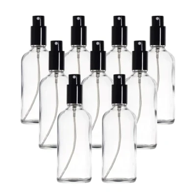 Image of YIZHAO 100ml Clear Glass Spray Bottle for Essential Oils, Small Empty Fine Mist Bottle, Cleaning, Aromatherapy, Cosmetic Sprays, Hair 9 Pcs