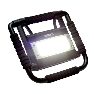 Image of Amtech Rechargeable COB Worklight for The Home, Garage, Workspace, and More, Home DIY, Bright White LED Light with 4 Lighting Modes, 360 Rotation, Lightweight Foldable, Waterproof (20W)