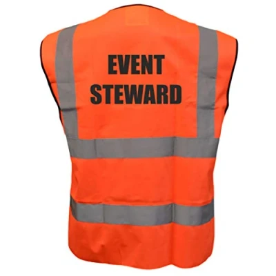Image of Event Steward Orange Hi Vis Viz Safety Vest Waistcoat Reflective High Visibility EN471 BS xxx large