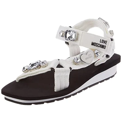 Image of Love Moschino Women&#039;s JA16153G0GI45 Platform Sandals, White, 2 UK