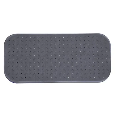 Image of MSV Premium Shower Mat Bath Antibacterial Non Slip with Suction Cups Grey Smells of Roses Approx. 36 x 97 cm Washable at 60 C