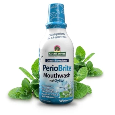 Image of Nature&#039;s Answer PerioBrite Alcohol Free Mouthwash, Wintermint, 16 Fluid Ounce
