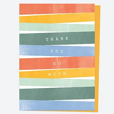 Image of Dotty about Paper Ready to Write Thank You Open Out Cards Abstract Stripe Pack of 10 (11 0055)