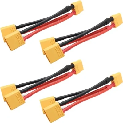 Image of EatPitaya XT60 Parallel Battery Connector Cable 1 Male to 2 Female Dual Extension Y Splitter, for DJI Phantom RC Mode Helicopter Quadcopter 4Pcs