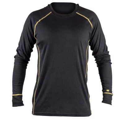 Image of Caterpillar Long Sleeve Thermo Shirt, Moisture Absorption, Comfort Warmth (Black, L)