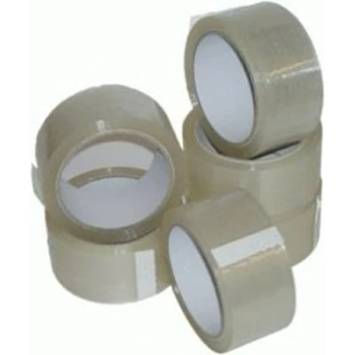 Image of 6 LARGE ROLLS OF CLEAR POLYPROPYLENE PACKAGING PARCEL TAPE CELLOTAPE 2 INCHES WIDE x 66 METRES 50mm 66m BOX SEALING PACKING MAILING POSTAL TAPES