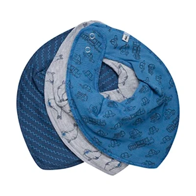 Image of PIPPI Bandana Bib Boy AOP (3 pack) baby triangle bib,