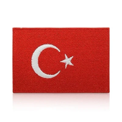 Image of Türkiye Flag Iron on Patch Turkish Embroidery Patch, Turkey ironable Patches, Badges Finally Home