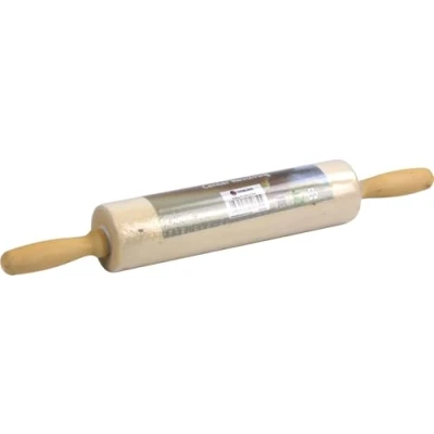 Image of Wooden Rolling Pin, Rotating Centre Dough Roller with Handles for Baking (43x6cm Large)