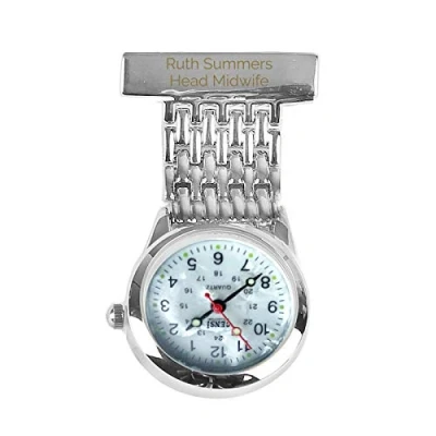 Image of Personalised Engraved Nurse FOB Watch Graduation New Job Carer Christmas Custom Name Birthday Gift for Her