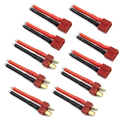 Image of 5 Pairs T Plug Connector Female and Male Deans with 14AWG Silicon Wire for RC Lipo battery Cable Drone