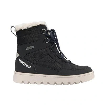 Image of Viking Fleek WARM GTX ZIP Unisex Laceup boots for kids, Size: 2, Black Synthetics/textile