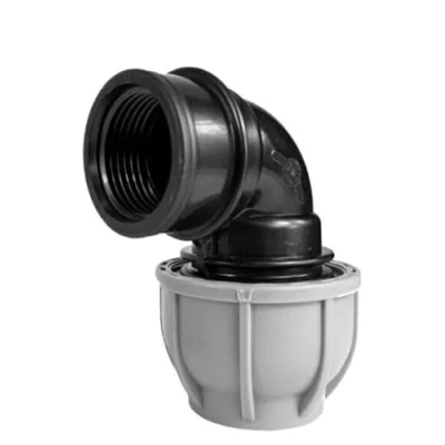 Image of MDPE Compression Connector Fittings 20mm LDPE Water Pipe Elbow Valve Straight (Elbow 32mm 1&quot; BSPF)