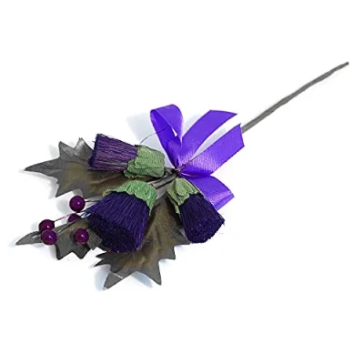 Image of 25mm Purple Thistle Faux Floristry Craft Pick 12 Pack