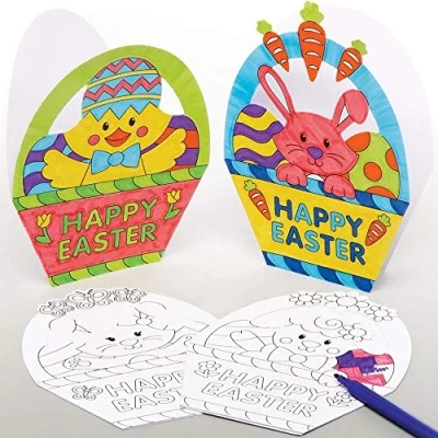 Image of Baker Ross Easter Basket Colour in Cards Pack of 10, for Kids (AX775)