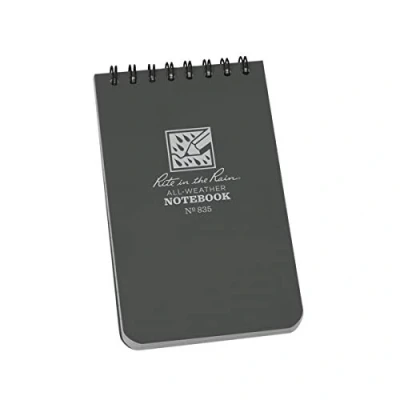 Image of Rite in the Rain Weatherproof Top Spiral Notebook, 3&quot; x 5&quot;, Gray Cover, Universal Pattern (No. 835)