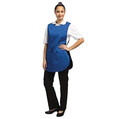 Image of Whites Chefs Clothing B043 Polycotton Tabard with Pocket, One Size, Royal Blue