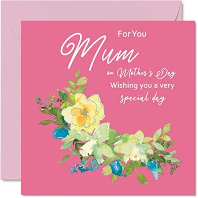 Image of Mothers Day Cards for Mum You Beautiful Floral Traditional Mother’s Card Mother from Daughter Son, 145mm x Seasonal Mama Mam Mammy Mom Mommy Classic Greeting
