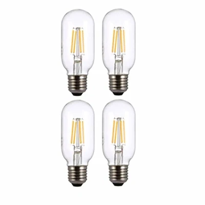 Image of TEKLED® T45 Filament Vintage LED Bulbs Tubular E27 Edison Screw Energy Saving 4W Light Bulb 40W Equivalent NONDIMMABLE Clear 2700K 470LM 4 Pack Warm White