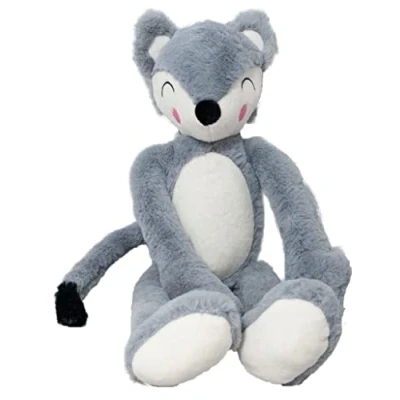 Image of SOTNOS SNOW FOX DOG PUPPY SOFT PLUSH SQUEAKY TOY CUDDLE BUDDY (GREY)
