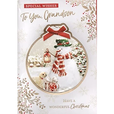 Image of prelude Grandson Christmas Card To A Fantastic At Size 20cm x 14cm (Code 42561)