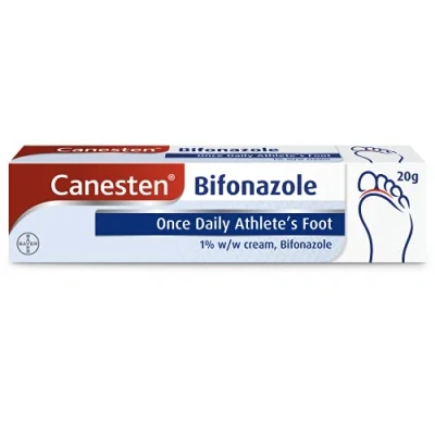Image of Canesten Bifonazole Once Daily Athlete’s Foot 1% w/w Cream Effective Treatment Canesten&#039;s Most Convenient Only 1 Application Per Day Antifungal 20 g