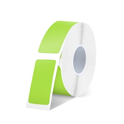Image of SUPVAN E10/E16 Label Maker Tape 14x30mm, Waterproof, Clear Printing, Strong Adhesive, Multipurpose Thermal Paper for File Folder, Organization, Creation, Fixed Size, 220Pcs, Green