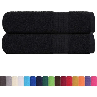 Image of vidaXL Shower Towels 2 pcs Black 70x140 cm 360 gsm 100% Cotton