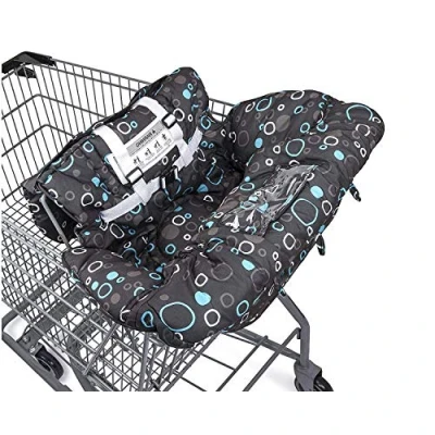 Image of 2 in 1 Baby Shopping Trolley Cover Highchair Seat Cushion Portable Design (Black Circle)