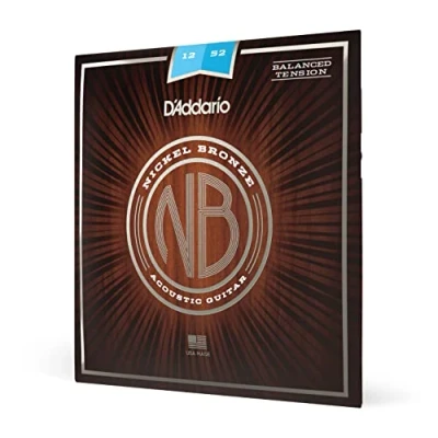 Image of D&#039;Addario Balanced Tension Light Nickel Acoustic Guitar Strings, Bronze, Light, 12 52