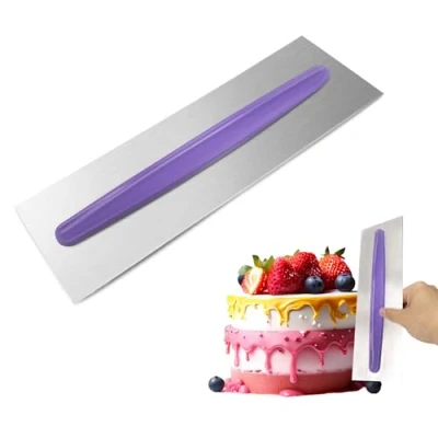 Image of Cake Smoother Scraper Stainless Steel Buttercream Icing Polisher Sculpting Modeling Decorating Tools for Pastry Cream Baking DIY