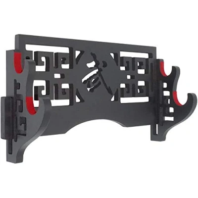 Image of Z fiber Sword Wall Mount Holder Display Stand Padded Katana Wakizashi Genji and Samurai Swords,2 Tier