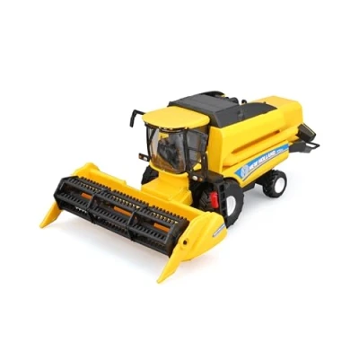 Image of Bburago B18 31721 Die Cast New Holland TC5.90 Combine Harvester with Working Grain Header Model, Blue