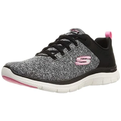 Image of Skechers Women&#039;s Flex Appeal 4.0 Brilliant V Sneaker, Black Pink, 7 UK