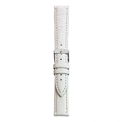 Image of Morellato Easy Click Genuine Calf Leather Alligator Print Bracelet for Men and Women A01X5203480, White, 12 mm, Strap