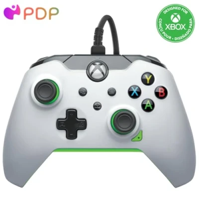 Image of PDP Wired Controller Neon White for Xbox Series XS, Gamepad, Video Game Controller, Gaming One, Officially Licensed X