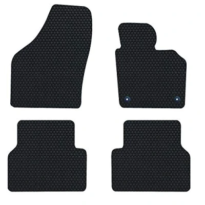 Image of Nicoman Hex Fully Tailored Car Mats Fit (2007 2016 Tiguan MK1) (Full Set 4 Piece,Black)