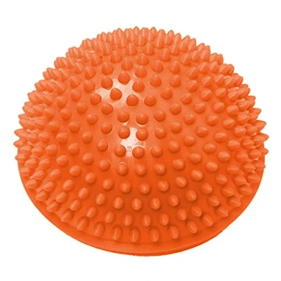 Image of Hedgehog Balance Pods, Pimples Pilates Ball with Pump, Half Spiky Fitness Domes for Kids Adults Sports, Foot Massage, Stability Training, Yoga Gymnastics Exercise (Orange)