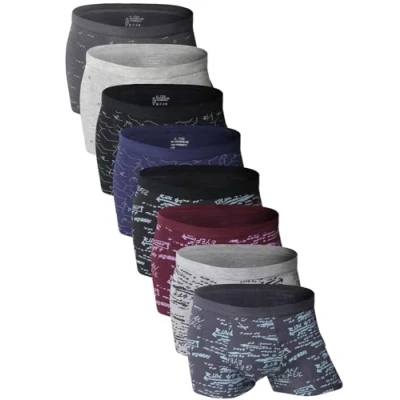 Image of YOULEHE Men&#039;s Boxer Shorts Soft Bamboo Underwear Trunks Breathable Multipack (U018 (7 Pack Black Long legs), XL)