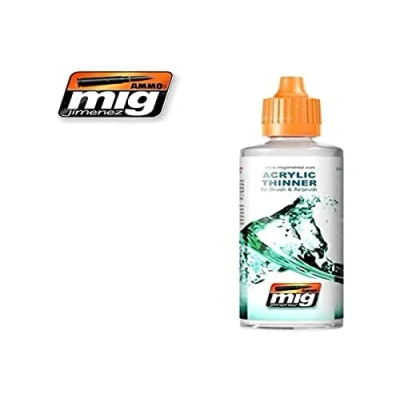 Image of Ammo MIG 2000 Acrylic Auxiliary Thinner, Multicolour, 60 ml (Pack of 1)