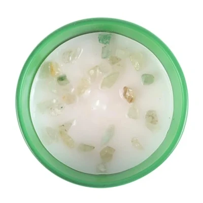 Image of Leo Zodiac Candle with Orange &amp; Bergamot Fragrance, Aventurine Crystal Chips for Spiritual Healing, Self Love, and Inner Harmony Part of Range