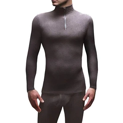 Image of 1 Pack Black Microfleece Base Layer Long Sleeved Top Men&#039;s Large Heat Holders
