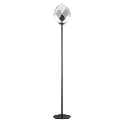 Image of Zoe 1 Light Floor Lamp Chrome Glass Black