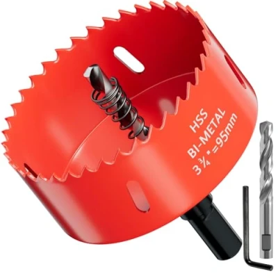 Image of GARHWAL Bi Metal Hole Saws 95mm Wood Cutter, Saw, Circular Cutter for Walls, Core Drill Bit Fast Cutting with Long Lasting Blades Plumbing, Conduits, Kitchens, Bathrooms, and More