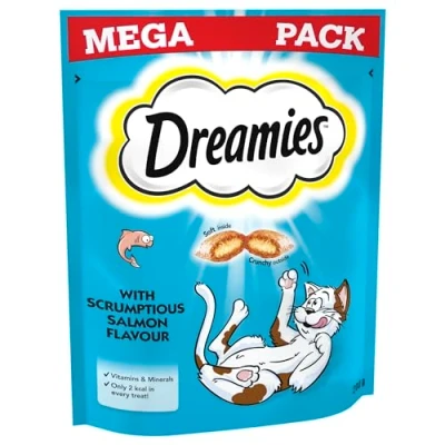 Image of DREAMIES Cat Treats with Salmon Flavour Mega Pack 200g